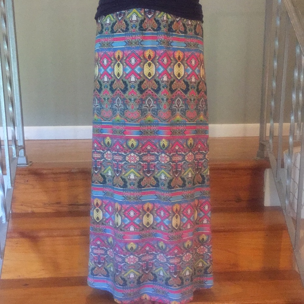 [Say What?] Boho Psychedelic Print Hippie Skirt